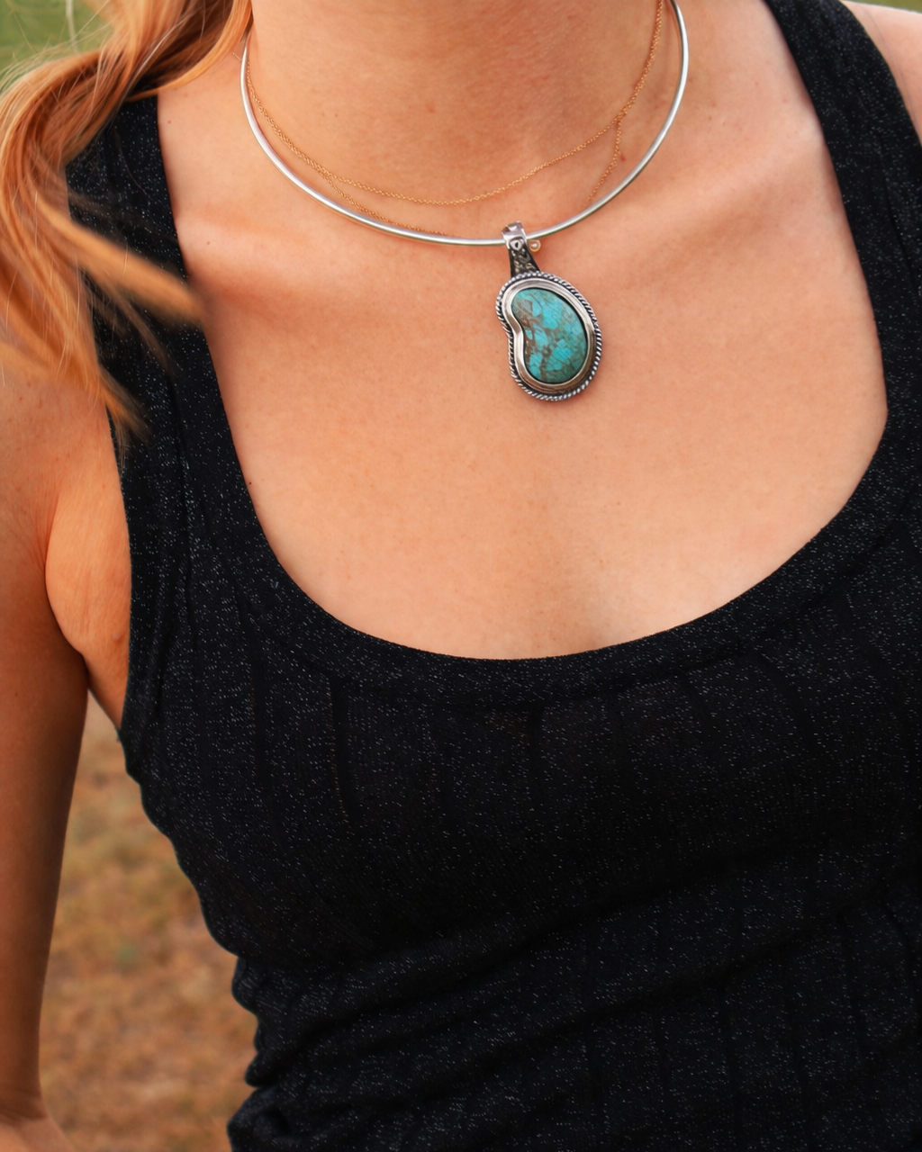 Genuine Turquoise Silver Cuff