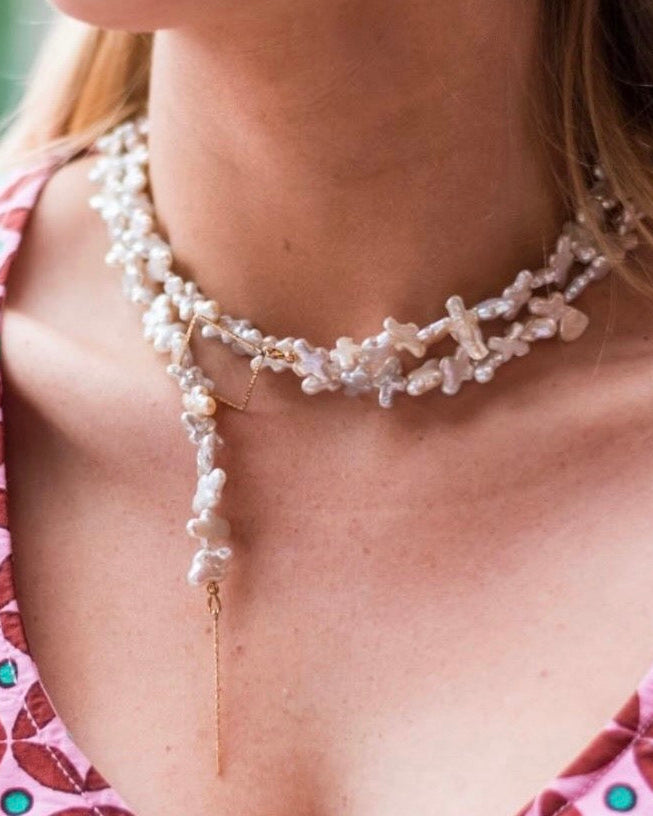 Pearl Cross Double Wrap